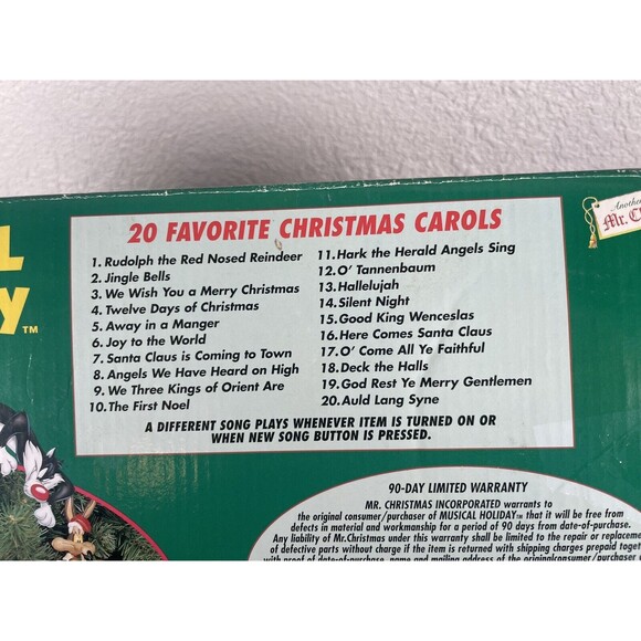 Mr. Christmas Looney Tunes Ornaments Musical Holiday 1997 Plays 20 Song With Box - Picture 13 of 16